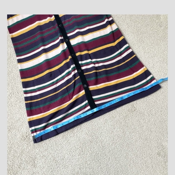 Aldo Martins Striped Cardigan Button Front VNeck Multi Color Sweater Lightweight - Picture 14 of 15